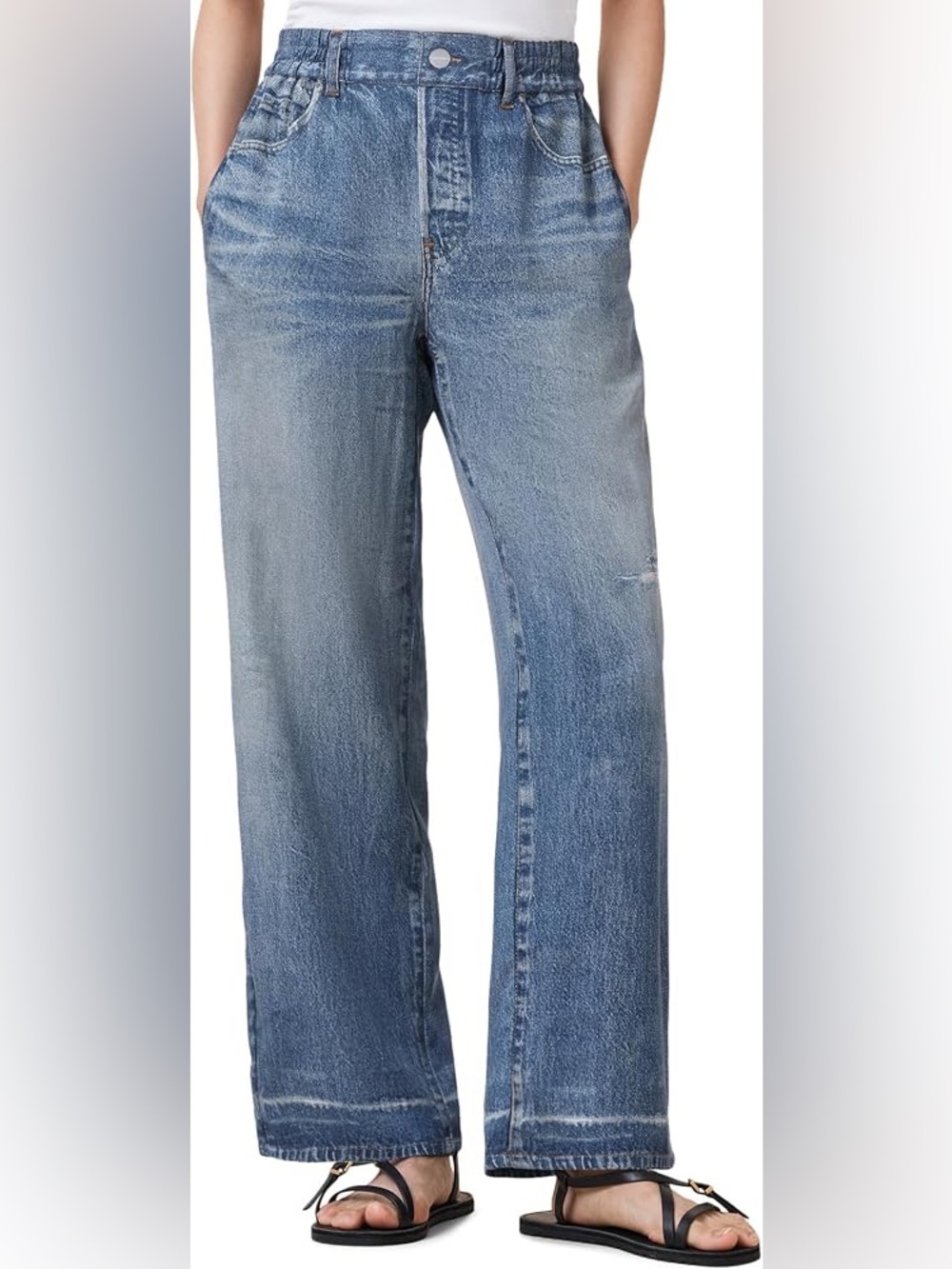 ALLSAINTS Women’s Tyler Illusion Light Blue Straight Jeans Size 0